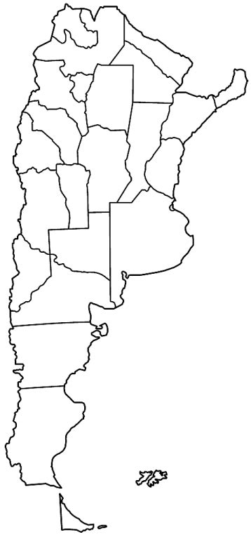 mapa de argentina para colorear